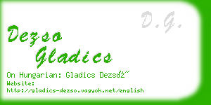 dezso gladics business card